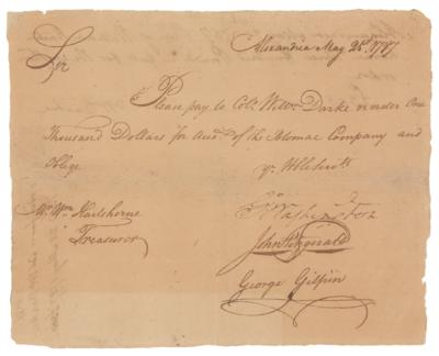 Lot #1 George Washington Document Signed