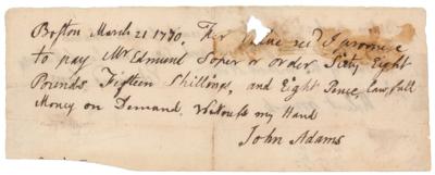 Lot #2 John Adams Autograph Document Signed - Image 1