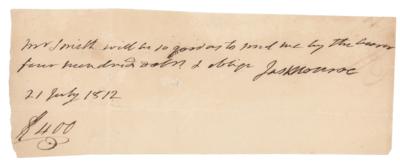 Lot #10 James Monroe Autograph Document Signed