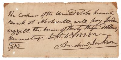 Lot #16 Andrew Jackson Autograph Document Signed - Image 1