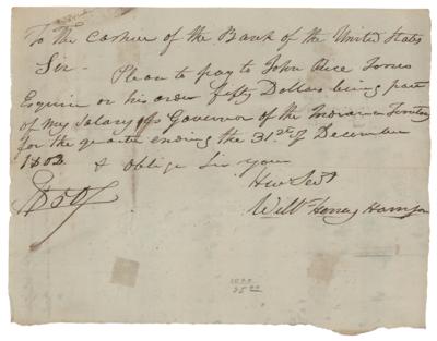 Lot #20 William Henry Harrison Autograph Document Signed - Image 1