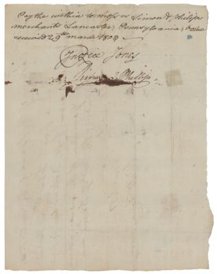 Lot #20 William Henry Harrison Autograph Document Signed - Image 2