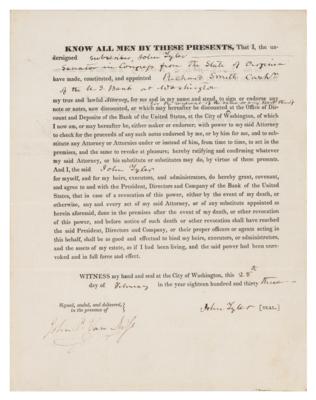Lot #23 John Tyler Document Signed - Image 1