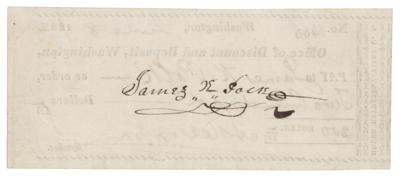 Lot #24 James K. Polk Signed Check - Image 2