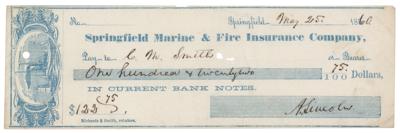 Lot #32 Abraham Lincoln Signed Check