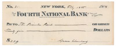 Lot #42 Grover Cleveland Signed Check