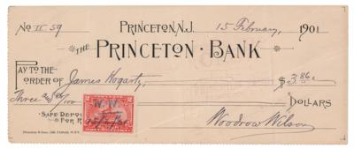 Lot #54 Woodrow Wilson Signed Check