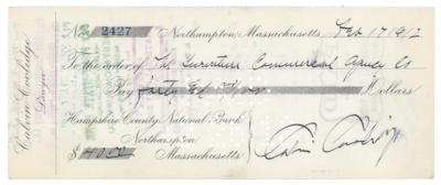 Lot #101 Calvin Coolidge Signed Check