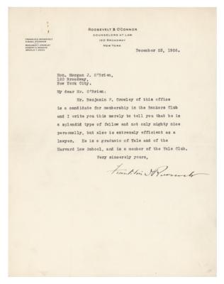 Lot #59 Franklin D. Roosevelt Typed Letter Signed - Image 1