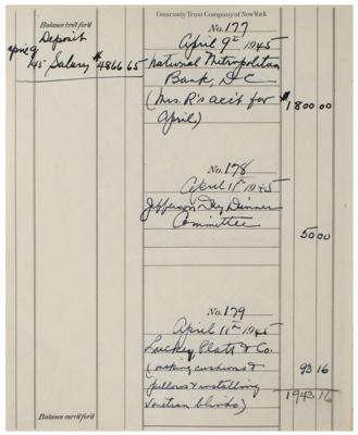 Lot #57 Franklin D. Roosevelt Archive of (34) Checks Signed as President - Image 7