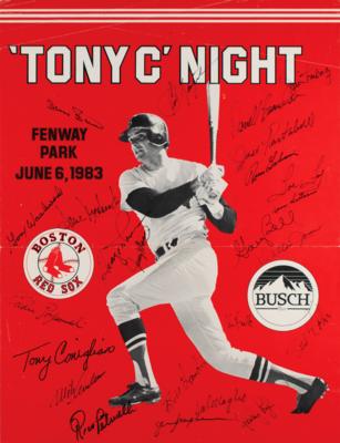 Lot #903 Boston Red Sox: 1967 'Tony C Night' Poster Signed by (23) Players