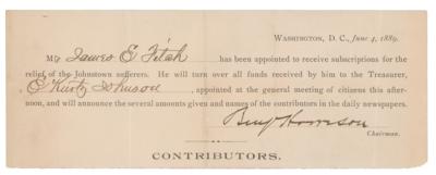 Lot #44 Benjamin Harrison Document Signed as