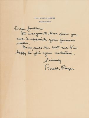 Lot #76 Ronald Reagan Autograph Letter Signed as President - Image 1