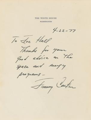 Lot #75 Jimmy Carter Autograph Letter Signed as