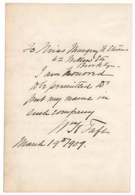 Lot #51 William H. Taft Autograph Letter Signed as President - Image 1
