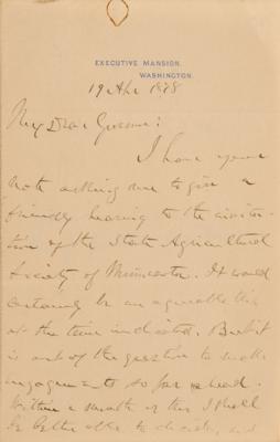 Lot #37 Rutherford B. Hayes Autograph Letter Signed as President - Image 1