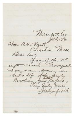 Lot #40 James A. Garfield Letter Signed
