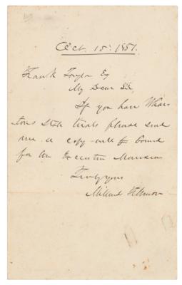 Lot #27 Millard Fillmore Autograph Letter Signed as President - Image 1