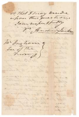 Lot #15 Andrew Jackson Autograph Letter Signed as President - Image 2