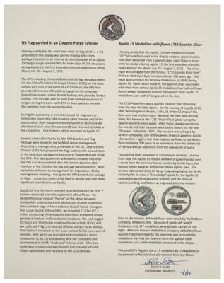 Lot #3377 Dave Scott's Apollo 15 Lunar Landed Flag and Lunar Orbited Metal Robbins Medallion Display - Image 5