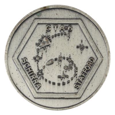 Lot #3078 Wally Schirra's Gemini 6 Flown Fliteline Medallion