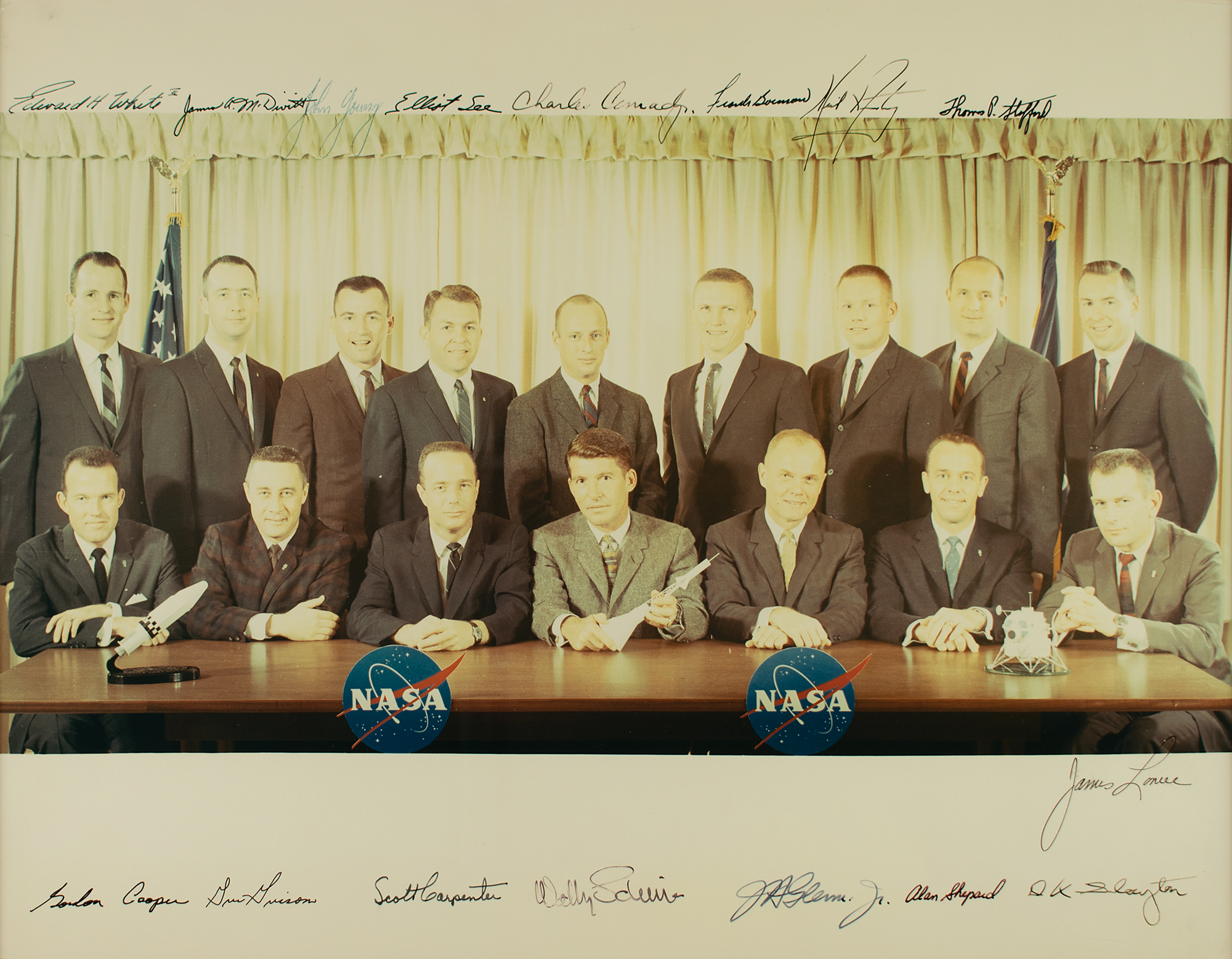 Lot #3068 Walt Cunningham's NASA Astronaut Groups 1 and 2 Signed Photograph