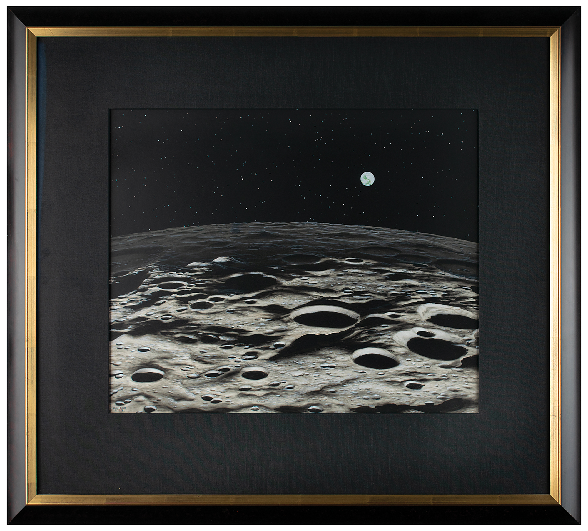 Lot #3674 Don Davis Original Painting of 'The Lunar South Pole'