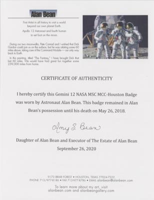 Lot #3066 Alan Bean's Gemini 12 MSC MCC-Houston Badge - Image 3