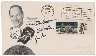 Lot #3410 Al Worden's Apollo 15 Crew-Signed Cover - Image 1