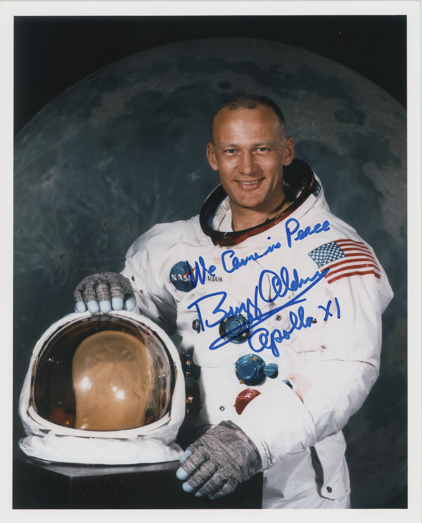 Lot #3222 Buzz Aldrin Signed Photograph