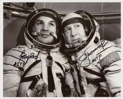 Lot #3523 Apollo-Soyuz: Leonov and Kubasov Signed Photograph