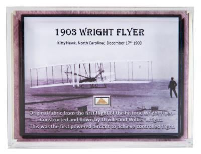Lot #3707 Wright Flyer Flown Fabric Swatch
