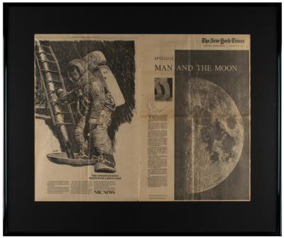 Lot #3216 Neil Armstrong Signed Newspaper - Image 2