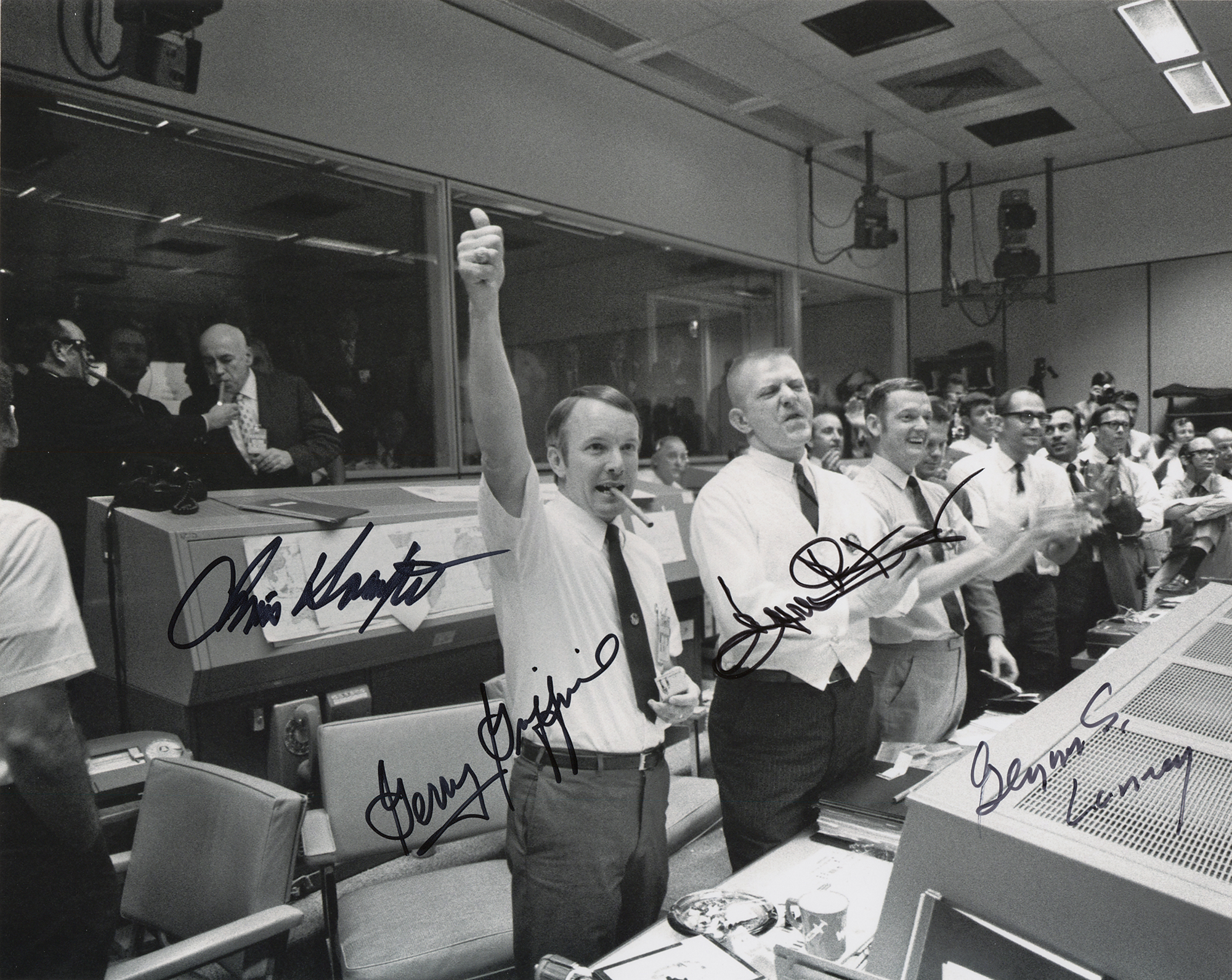 Lot #3506 Mission Control Signed Photograph
