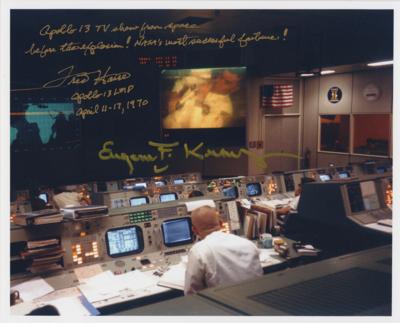 Lot #3340 Fred Haise and Gene Kranz Signed Photograph - Image 1