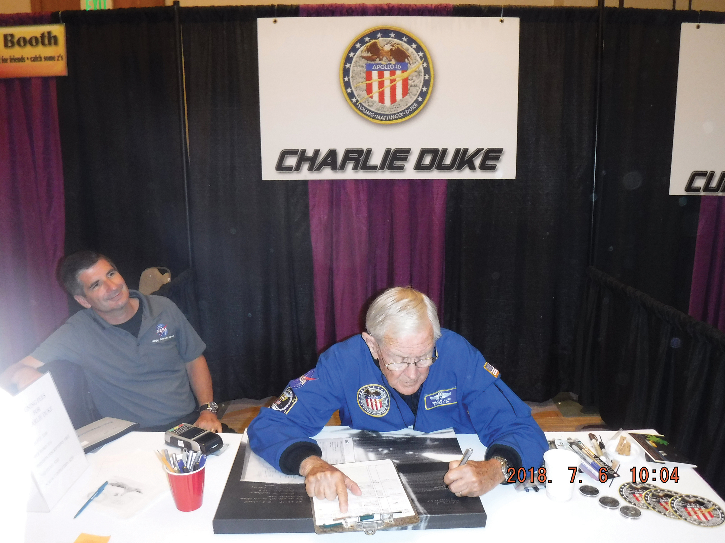 Lot #3219 Charlie Duke and Bruce McCandless Signed Oversized Canvas - Image 4