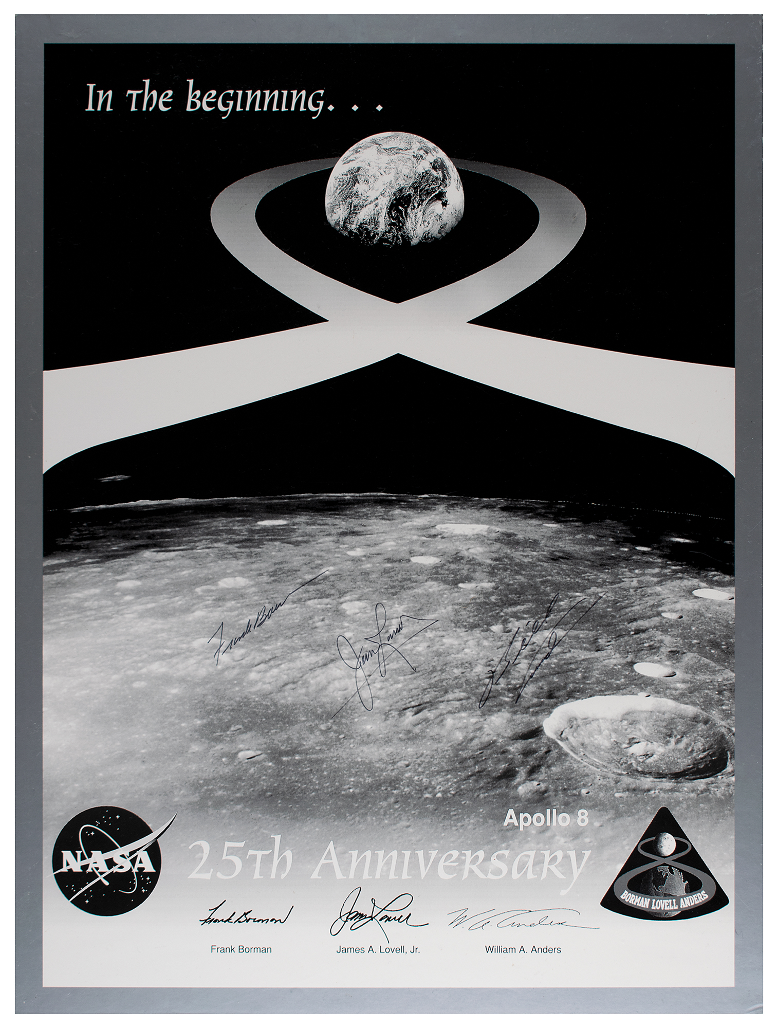Lot #3149 Apollo 8 Signed 25th Anniversary Poster
