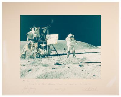 Lot #3415 Apollo 16 Signed Photograph - Image 1