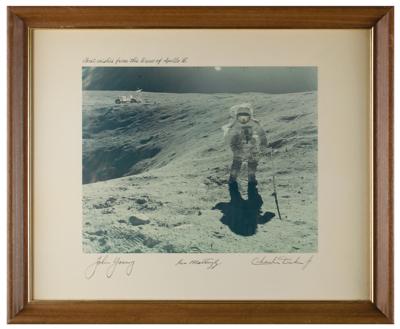 Lot #3412 Apollo 16 Signed Photograph - Image 1