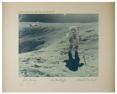 Lot #3412 Apollo 16 Signed Photograph - Image 2