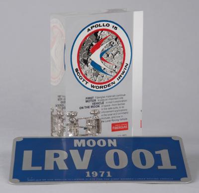 Lot #3385 Apollo 15: Lunar Rover Fiberglas Display and Replica License Plate