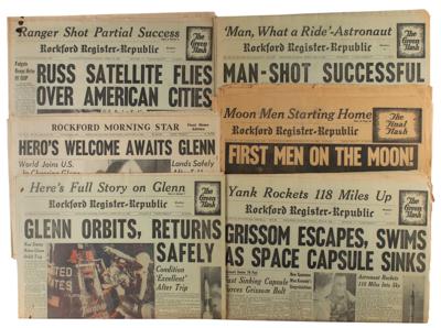 Lot #3052 Project Mercury and Space Race (23) Newspapers