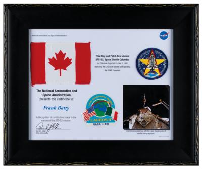 Lot #3560 STS-52 Flown Flag and Patch - Image 2