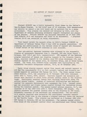 Lot #3053 Project Mercury: Department of Defense Support Summary Report - Image 2