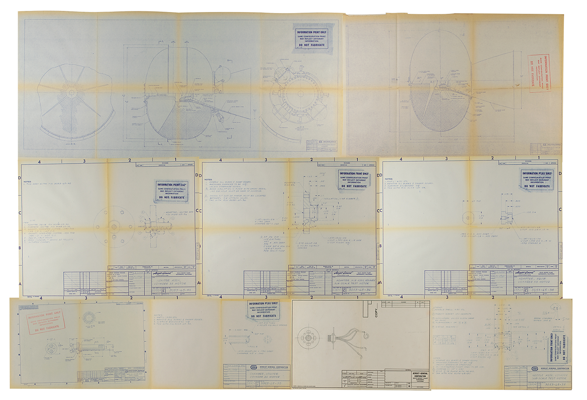 Lot #3667 Voyager: Aerojet Retropulsion Motor Blueprints and Report