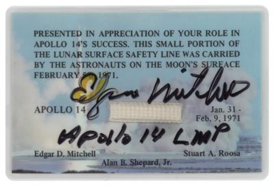 Lot #3346 Apollo 14 Flown Safety Line Signed by Edgar Mitchell