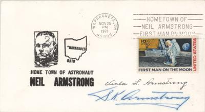 Lot #3256 Neil Armstrong's Parents Signed Postal Cover - Image 1