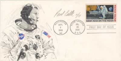 Lot #3673 Paul Calle Signed FDC with Sketch of Neil Armstrong - Image 1