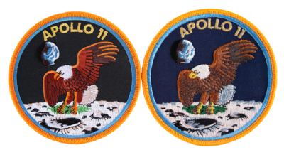 Lot #3236 Apollo 11 Pair of Lion Brothers Mission Patches - Image 1