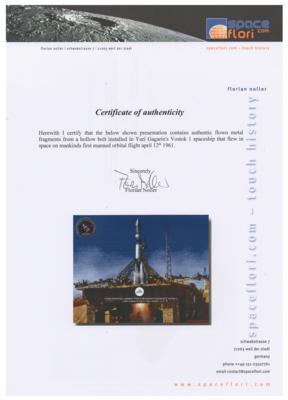Lot #3589 Vostok 1 Flown Material Presentation Signed by Gennady Padalka [Attested to as Flown by Florian Noller] - Image 3